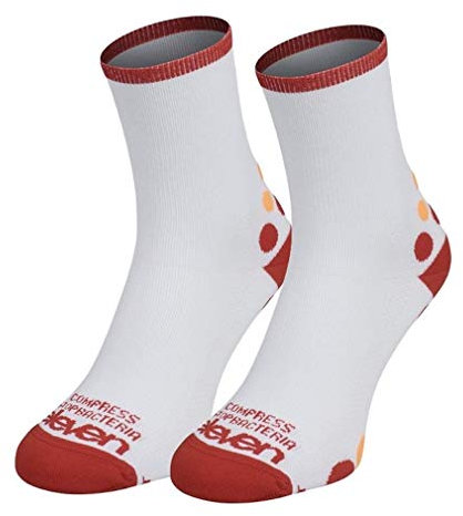 Eleven Kompressionsstrümpfe | Kompressionssocken | Laufsocken | Compression Socks | Strümpfe | Thrombosestrümpfe | Damen | Herren zum Sport, Laufen, Flug, Reise (Solo White, M-L (EU 40-44))