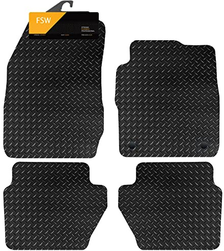 FSW - Tailored Mats - Fits FORD Fiesta 2011-2017 MK7 With New Fixing System- 5mm Extra Heavy Duty - Anti Slip, Waterproof - 2 Clips - 4 Pc Floor Mats Only