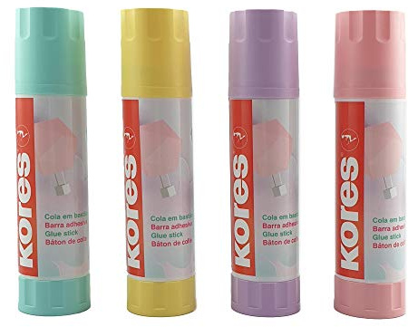 Kores Pastel Glue Stick, Pack of 12 x 20g | Strong Hold Adhesive Glue, Safe, Non-Toxic, Back to School Stationery