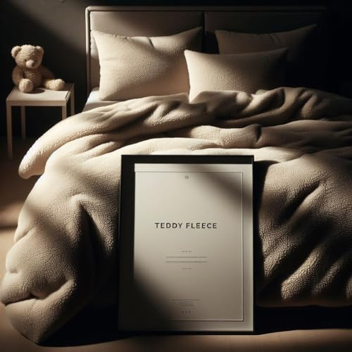 Set di biancheria da letto in pile super morbido con teddy bear di Comfort Collections, calda trapunta invernale con federe, creme, per letto matrimoniale, circa 200 x 200 cm
