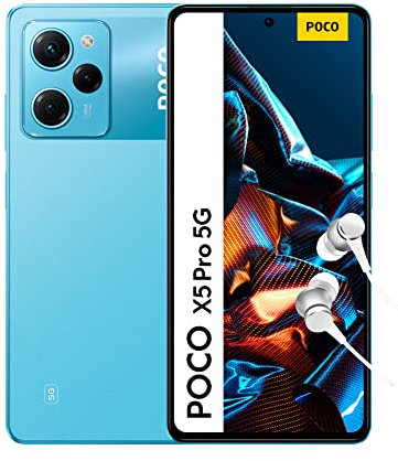 POCO X5 Pro 5G - Blue 8GB RAM 256GB ROM, 6.67” 120Hz FHD+ POLED, Snapdragon 778G, pro-grade 108MP Camera, 5000mAh, NFC (UK Version 2 Year Warranty)