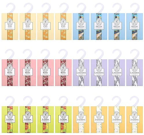 24 Pcs Armadio Profumo Sacchetti Bustina Profumata per Cassetti Vestiti Profumati Borse Sacchetti Profumati Armadio Bustina Profumata per Guardaroba Bustine Profumate Profuma Armadio Vestiti