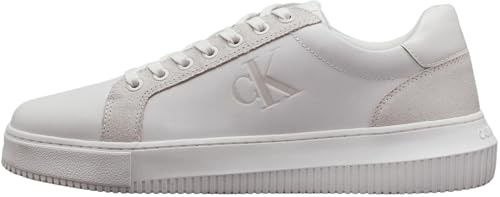 Calvin Klein Uomo Sneakers con Suola Preformata Chunky Authentic Scarpe, Bianco (Bright White/Creamy White), 43