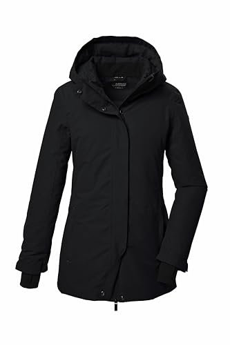 killtec Damen Funktionsparka/Parka mit Kapuze KOW 93 WMN PKR, schwarz, 42, 41817-000
