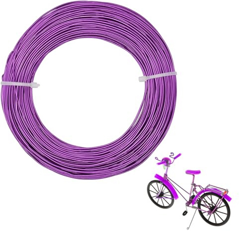 Bailinks 1mm Aluminiumdraht Basteldraht, 50 Meter Schmuckdraht biegsamer Modellierdraht Metallbildnerdraht für Schmuckherstellung, Modellieren, Bonsai, Blumenherstellung, DIY Skulpturen (Lila)