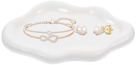 Plateau Decoratif, Nuage Plateau Bijoux, Céramique Plateau Blanc, Plateaux à Bijoux, Plateau Decoratif, Décoration Esthétique, Fête des Mères, Noël, Thanksgiving, Cadeau