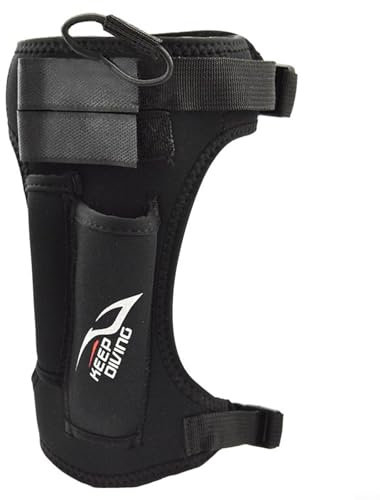 WIIYENA Diving Blade Sheath,Ddiving Blade+ Sheath with Adjustable A-rms Leg Straps Neoprene Wrap Double-Sided Hook(Black)