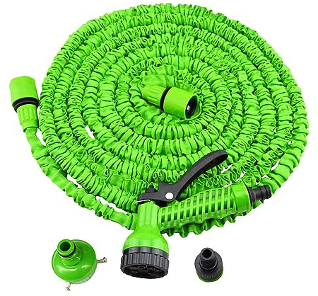 Tuyau d'arrosage extensible, pulvérisateur d'eau domestique haute pression, tuyau d'arrosage léger multifonction avec buse 7 en 1 pour l'arrosage du jardin (7,5 m)
