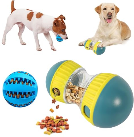 YGKYMVW Interaktives Hundespielzeug, 2 Stück Hunde Intelligenzspielzeug Leckerli Spender für Hunde Intelligenz Langsame Fütterung, Rollender Snackball Slow Feeder Ball für Kleine Mittlere