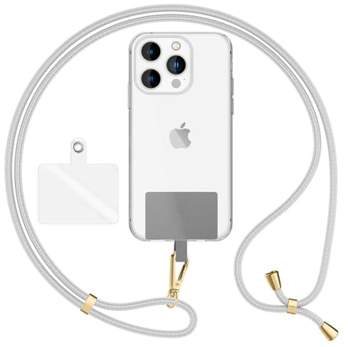 NALIA Universellt Mobilband till Smartphones - Skal, Ljusgrå, Guld Metall