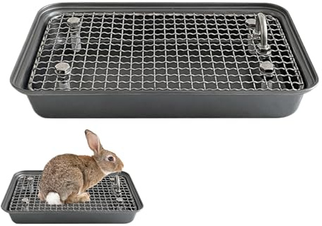 Bac à litière Amovible en Acier Inoxydable pour Lapins, literie, Toilettes pour Adultes, cochons d'Inde, furets, Lapins et Autres Petits Animaux
