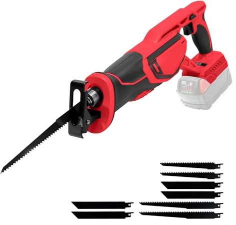 Sega alternativa compatibile con batteria Milwaukee M18 da 18 V, 3000 giri/min senza spazzole con 8 lame per sega alternativa, taglio per metallo, legno, plastica, taglio alberi