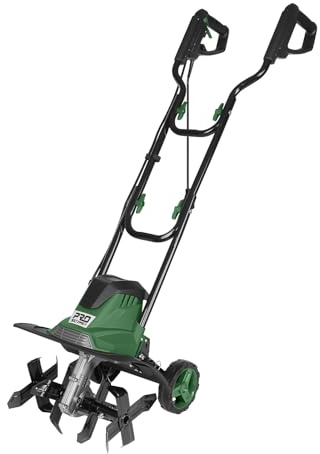 Prostormer Electric Tiller 14-Inch, 10-Amp Corded Cultivator with 8.7-Inch Tilling Depth, Foldable Garden Rototiller with Wheels for Weeding and Soil Cultivation