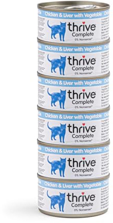 Thrive Complete Chicken Breast & Chicken Liver with Vegetables Wet Cat Food – Adult & Senior – 6 x 75g Cans