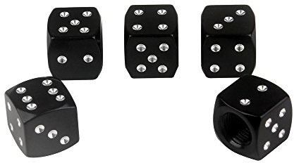 SENZEAL 5X Dados Tapas Antipolvo para neumáticos de Coche Aluminio Moto Rueda Bicicleta válvula Tapas Cubiertas Negro