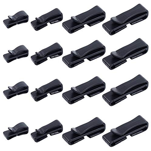NBEADS 80pz Clip di Chiusura della Tessitura, 4 Dimensioni Regola La Fibbia Keeper Quick Slip Keeper Connect Buckle per La Cinghia di Regolazione dello Zaino