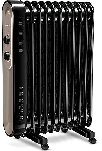 TROTEC Radiateur bain d'huile TRH 24 E Radiateur efficace à 11 éléments 3 allures de chauffe (1.000 W/1.200 W/2.200 W) Chauffage d'appint mobile Fonction antigel