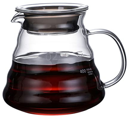 ZNZNANG Glass Range Coffee Server ，Borosilicate Glass Coffee Server，Cloud Shape Glass Coffee Carafe - Suitable for Brewing Coffee, Milk, Tea(500ml/17oz)
