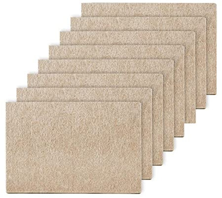 Floor Protectors for Furniture Legs –８Pack 20x16cm DIY Furniture Sliders & Felt Pads – Beige Self-Adhesives Felt Sheet – 5mm Thick Heavy Duty Cut-to-Size Pads for Hardwood Floors