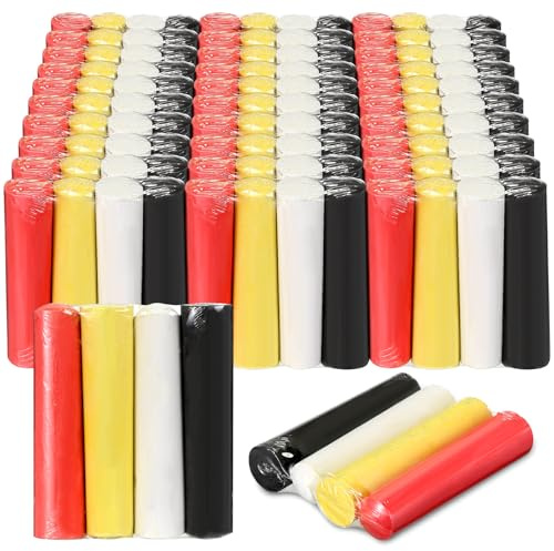 Chivertion 120 Pcs Sidewalk Chalks Set in 30 Count 4 Colors Non Toxic Jumbo Chalk for Party Gift Outdoor Art Play Painting(Red, Yellow, Black, White,Classic)