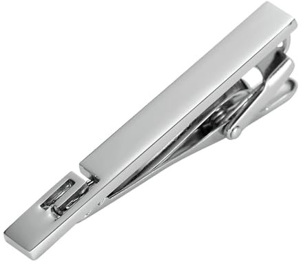 Dsnyu Krawattenklammer Edelstahl, Krawattennadeln für Herren Silber Rechteckige Karierte Krawattenklammer Aus Kristallglas Zirkonia Schmuck für Hochzeit