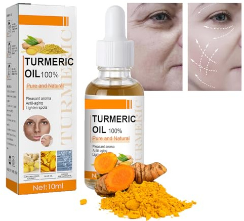 Turmeric Oil Facial Serum, Turmeric Spot Correcting Serum & Illuminating Serum, improves dullness, diminishes spots, improves skin tone, moisturises and illuminates, suitable for all skin type (10ML)