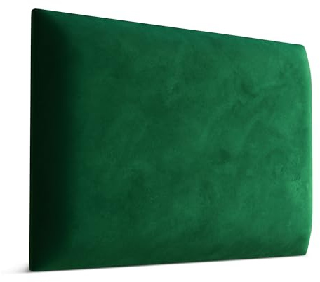 Muralo - Samt Wandkissen Stoff Polster-Paneel für Schlafzimmer Wohnzimmer Bett Wandpolster Bettkopfteil Lendekissen Modern Luxus Gepolstert Magic Velvet (Flaschengrün, 60 cm x 40 cm)