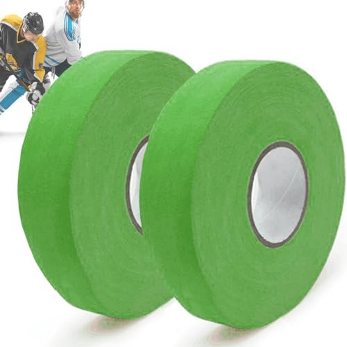 ZESLIV 2 Rollen Rutschfestes Hockey Griffband, Grüner Sport Griffe Band, Selbstklebendes Verschleißfesten Schläger Band für Badminton-Griff, Golfstange, Tennis-Squash-Schläger