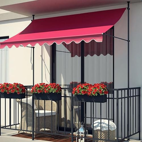 Pare-soleil réglable sur pied avec manivelle pour balcon, terrasse, pavillon et jardin Protection extérieure