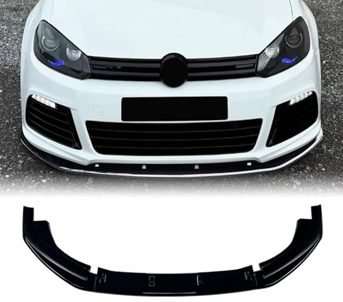 Kit spoiler paraurti anteriore per Volkswagen VW Golf 6 MK6 R 2010 – 2013 nero lucido, effetto fibra di carbonio