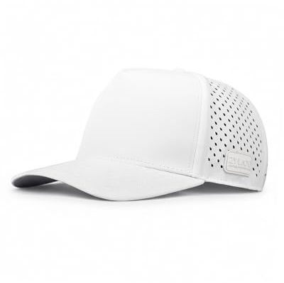 Zylioo Oversize XXL XL Performance Baseballkeps High Profile 5-Panel Snapback Hat Laser Cut Mesh Cap för stora huvuden, Vit, XL/XXL