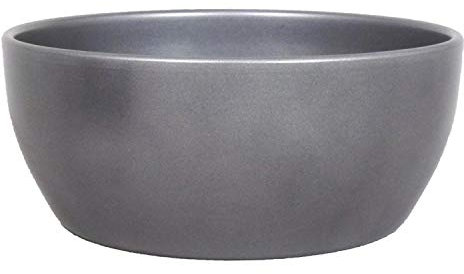 innaGLAS Coupe de Fleurs en céramique, Anthracite, 8,5cm, Ø18,5cm - Pot Fleurs/Pot céramique