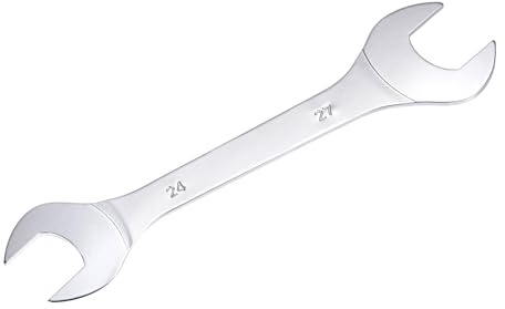 sourcing map Dünn Maulschlüssel 24mmx27mm Metrik Spiegel Verchromt Hartstahl