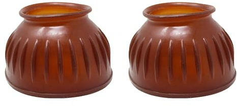 CHALLENGER Horse Large Training Ribbed Rubber Hoof Impact Pull On Overreach Protection Bell Boots Natural 41HI02NT-L