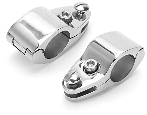 Yuecoom Paquete de 2 Bimini Superior para Barco, Montaje de riel Deslizante de mandíbula con bisagras de 1 Pulgada, tobogán de mandíbula Superior para Barco/Tapa Superior, Accesorios para yate(25mm)