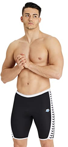 ARENA Performance Men's Icons Solid Swim Jammer Bañador para Hombre, Negro/Blanco, 38