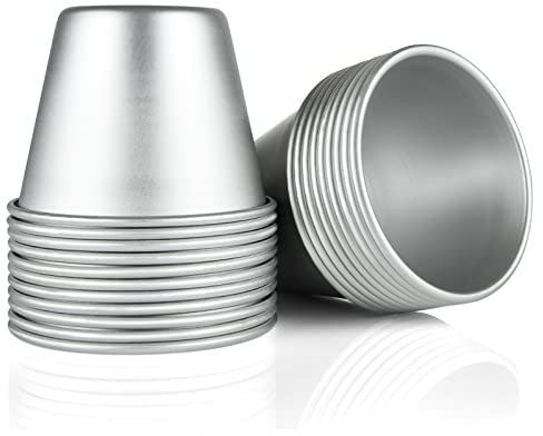 MIVIDE 20 Pack Dariole Moulds, Pudding Moulds for Baking, Individual Pudding Moulds, Mini Pudding Basins, Steam Pudding Pots, Mini Pudding Moulds Dariole Moulds for Baking