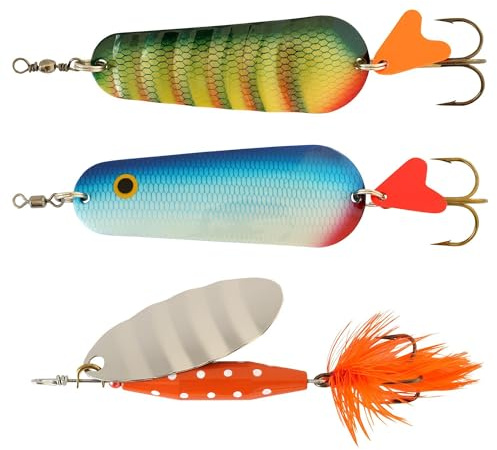 Abu Garcia I preferiti Confezione 2 - Set di 3 esche Premium per la pesca al luccio, Esche facili da usare e ad alta attrazione per la pesca ai predatori d'acqua dolce, assortite e variegate