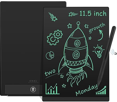 LCD Schreibtafel, Czemo 11.5 Zoll Vollbild LCD-Schreibtafeln für Erwachsene und Kinder mit Magnetisch, LCD Schreibbrett Digitales Zeichenbrett für Kühlschrank, Zeichnung, Memos (Dicke Schrift)