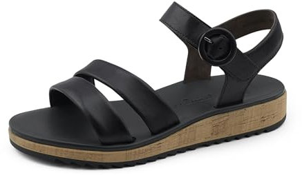 Paul Green Damen, Frauen Sandaletten,Sommersandalen,bequem,flach,Sommerschuhe,Freizeitschuhe,offene Schuhe,Strandschuhe,Schwarz (JA),41 EU / 7.5 UK
