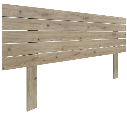 DHOME Testiera in Legno Riciclato DM con Gambe Stile Pallet Orizzontale Letto Pallet Supporti inclusi (160cm, Quercia)