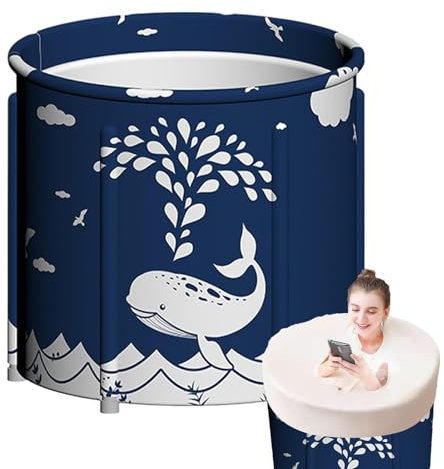 Vikbart badkar - lätt duschfat, utrymmesbesparande bad | Bärbart hopfällbart badkar för vuxna, stående badkar, avslappnande bubbelbadkar, G-badkar