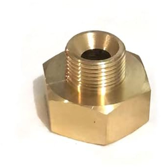 Mässing kranadapter, rörmontering omvandlare EU G1/2 gänga till US 9/16-24 UNEF gängkontakt (hona G1/2 x hane 14 mm B)