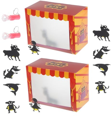 GARIOUANS Juego de 2 Marionetas de Sombras Educativas para Niños Papel, Kit de Narración Creativa para Actividades Lúdicas y Espectáculo de Marionetas Color Aleatorio