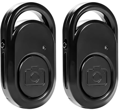 2 Piezas Control Remoto Bluetooth Cámara, Disparador Remoto Smartphone y Tablet Inalámbrico con Un Solo Botón, Compatible con iOS y Android, Alcance 10 Metros, Selfies, Fotos Grupales, Vlogs Streaming