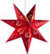 Hellum Weihnachtsstern innen, LED Papierstern beleuchtet, Stern zum Aufhängen mit Fernbedienung mit Timer, roter Stern Weihnachtsdeko Fenster batteriebetrieben Ø60cm Weihnachtsbeleuchtung innen 521795