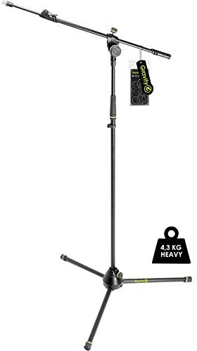 Gravity MS 4322 HDB - Support de microphone lourd avec pied de trépied et bras de rallonge 2 points