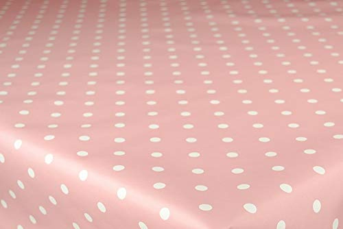 Karina Home Pink Polka Dotty 138cm ROUND Wipe Clean Tablecloth Vinyl