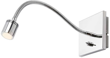 Lindby LED Wandleuchte, Wandlampe Innen Berfin (Modern) in Chrom aus Metall (1 flammig) - Wandstrahler Wandbeleuchtung Schlafzimmer/Wohnzimmer Schlafzimmerleuchte