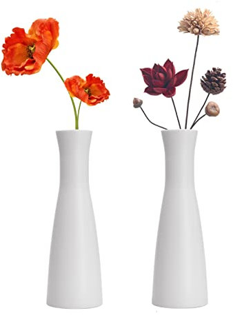 Jarrón de flores de plástico compuesto cónico alto, jarrón floral decorativo de brotes pequeños, centros de mesa de decoración del hogar, arreglos de ramos, tubos conectados (calibre ancho)